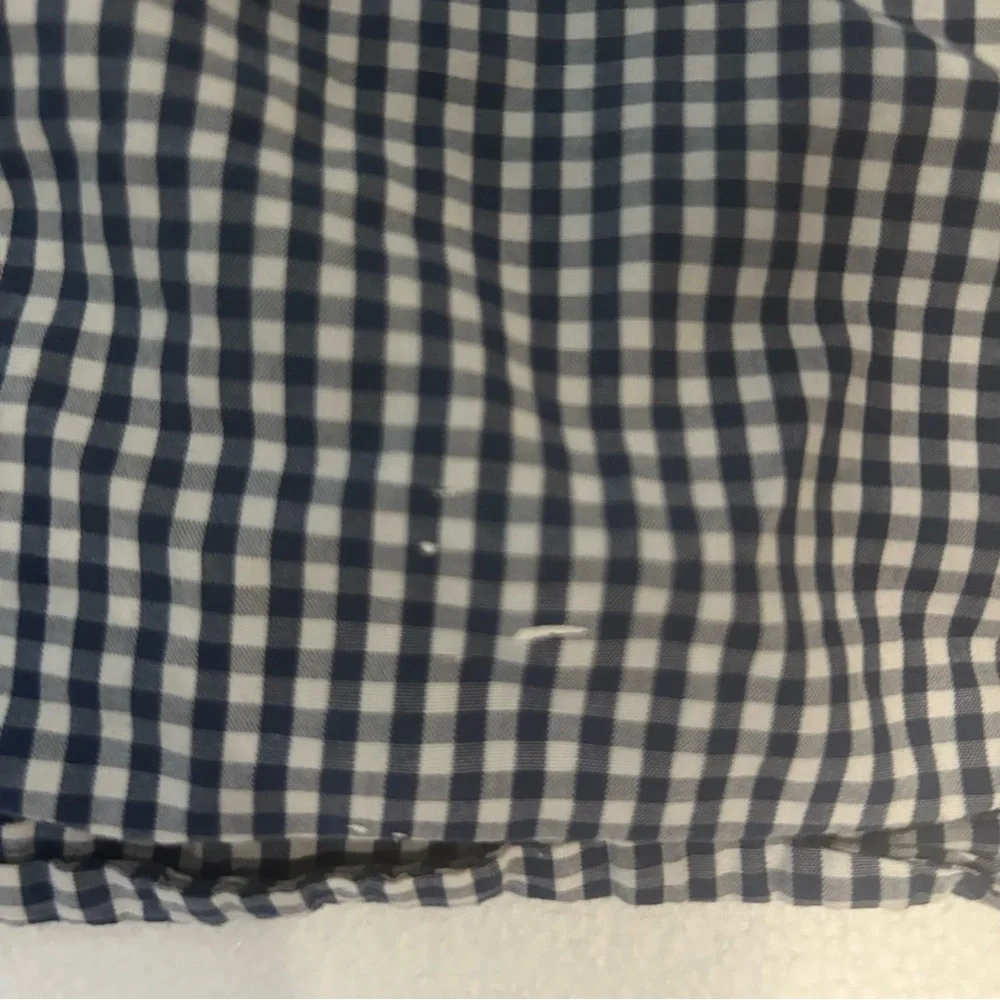 J Crew woven checkered navy white button down long sleeve shirt